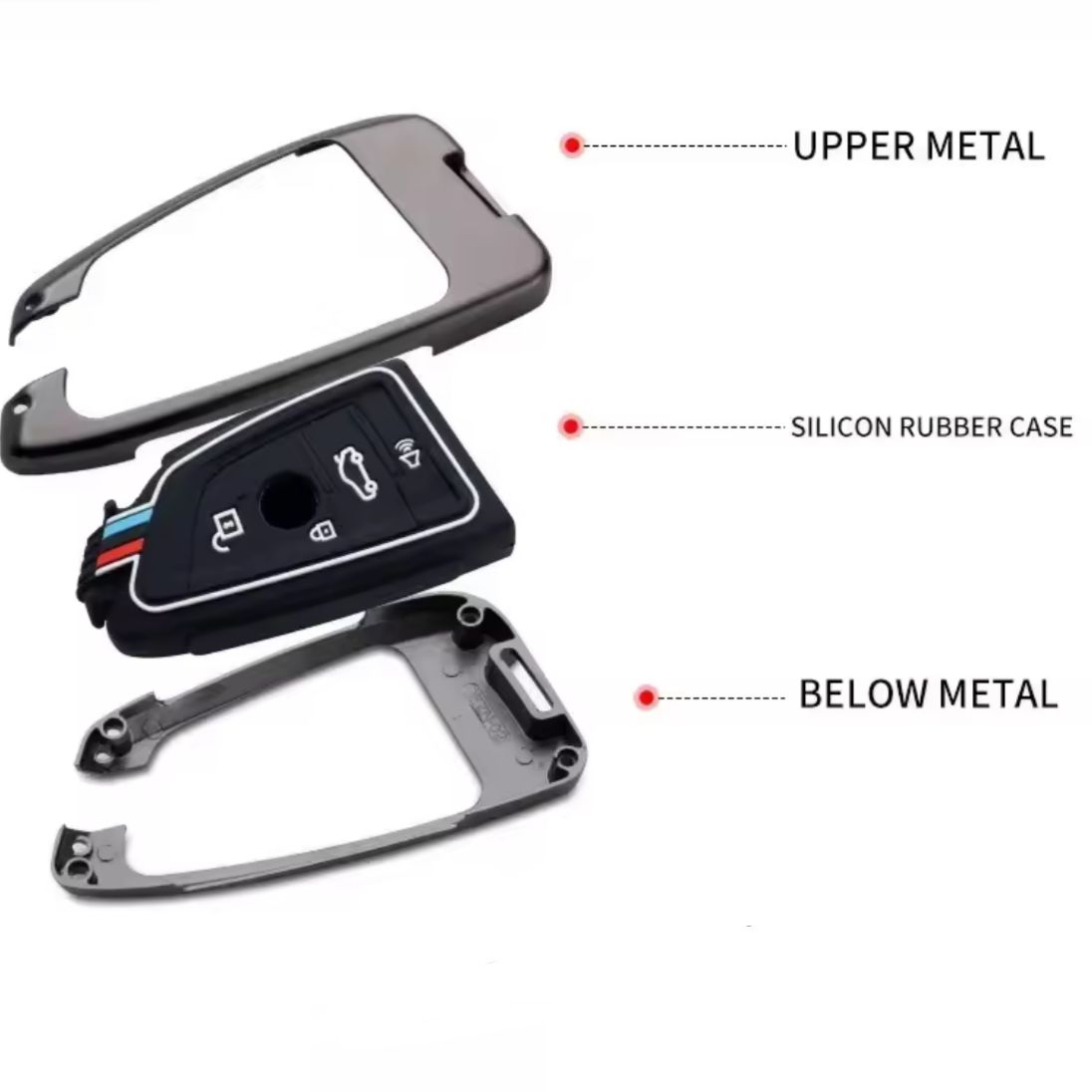 Metal remote control housing in M colors