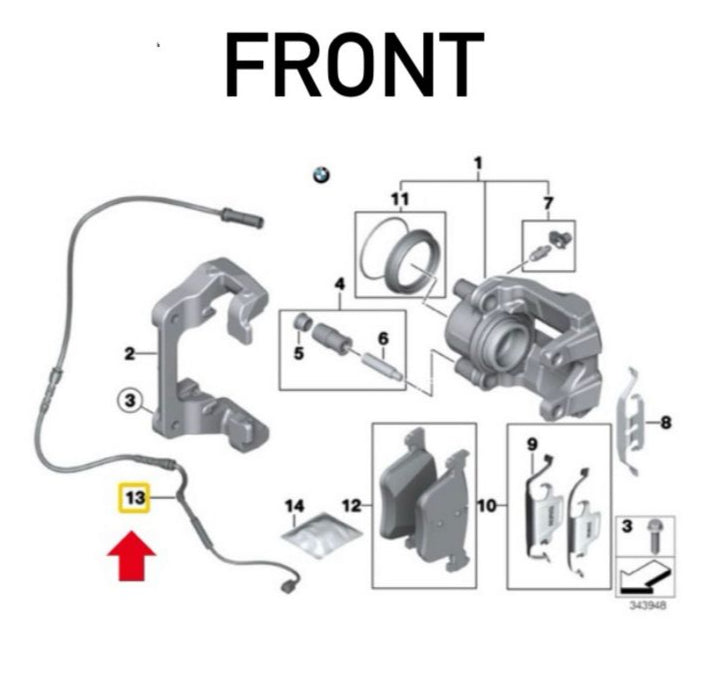 Front brake sensor for BMW