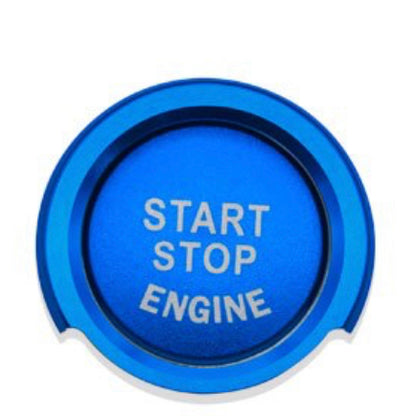 Metallic blue start-stop-engine button
