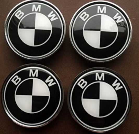 BMW black and white wheel center caps (68MM)