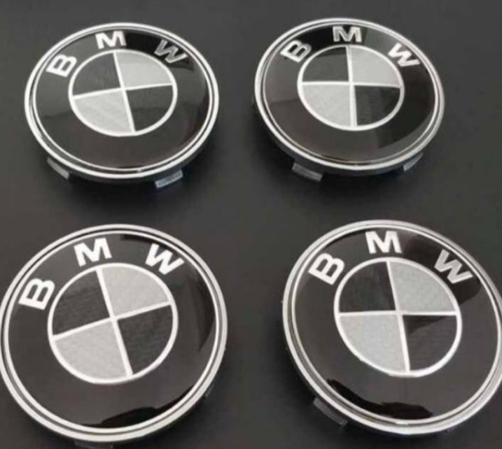 BMW black and white wheel center caps (56MM)