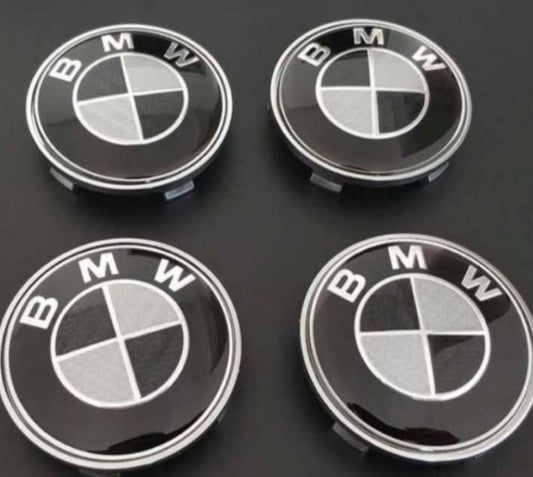 BMW black and white wheel center caps (56MM)