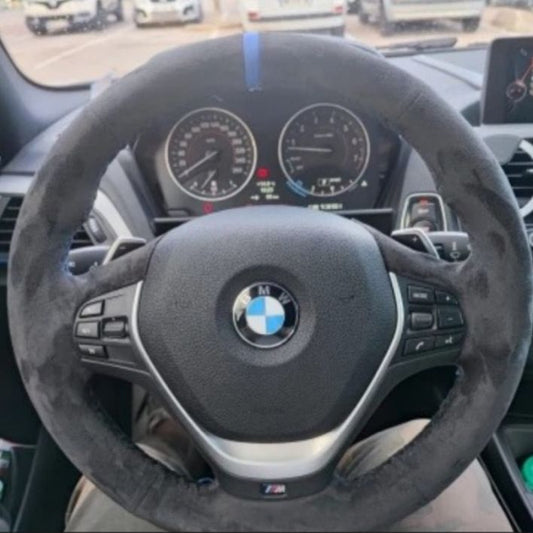 Alcantara steering wheel cover F's blue V