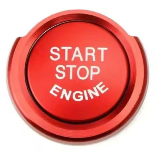 Metallic red start-stop-engine button