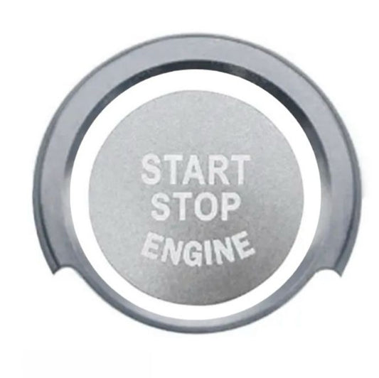 Start-stop-engine button, metallic silver