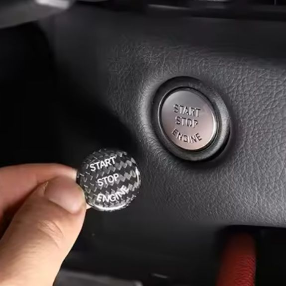Carbon fiber engine start-stop button