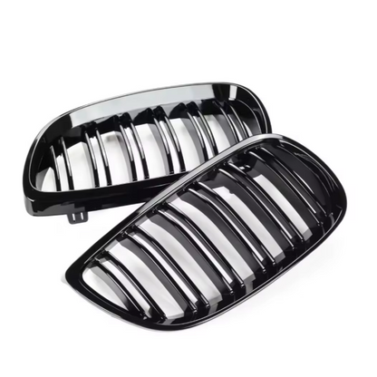 Gloss black double front grille for BMW E92 PRE-LCI 3 series