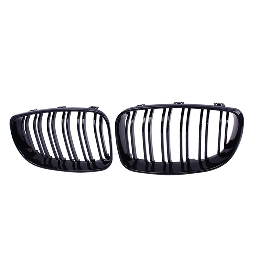 Gloss black double front grille for BMW E82-E88 1 series