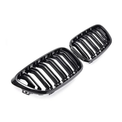 Gloss black double front grille for BMW F22 2 series