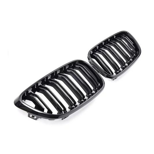 Gloss black double front grille for BMW F22 2 series