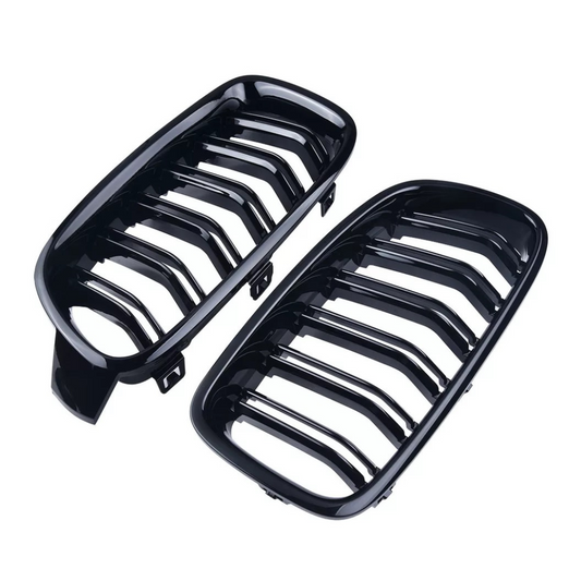 Gloss black double front grille for BMW F30 3 series