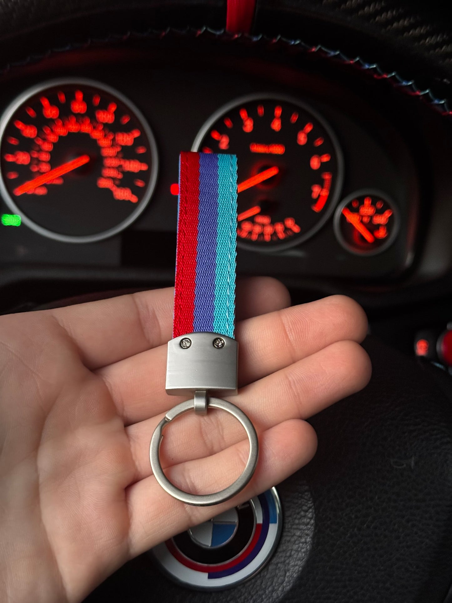 BMW M keychain tricolor