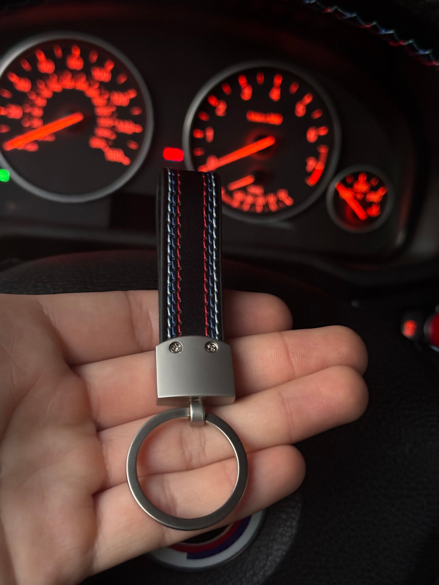 BMW M leather keychain