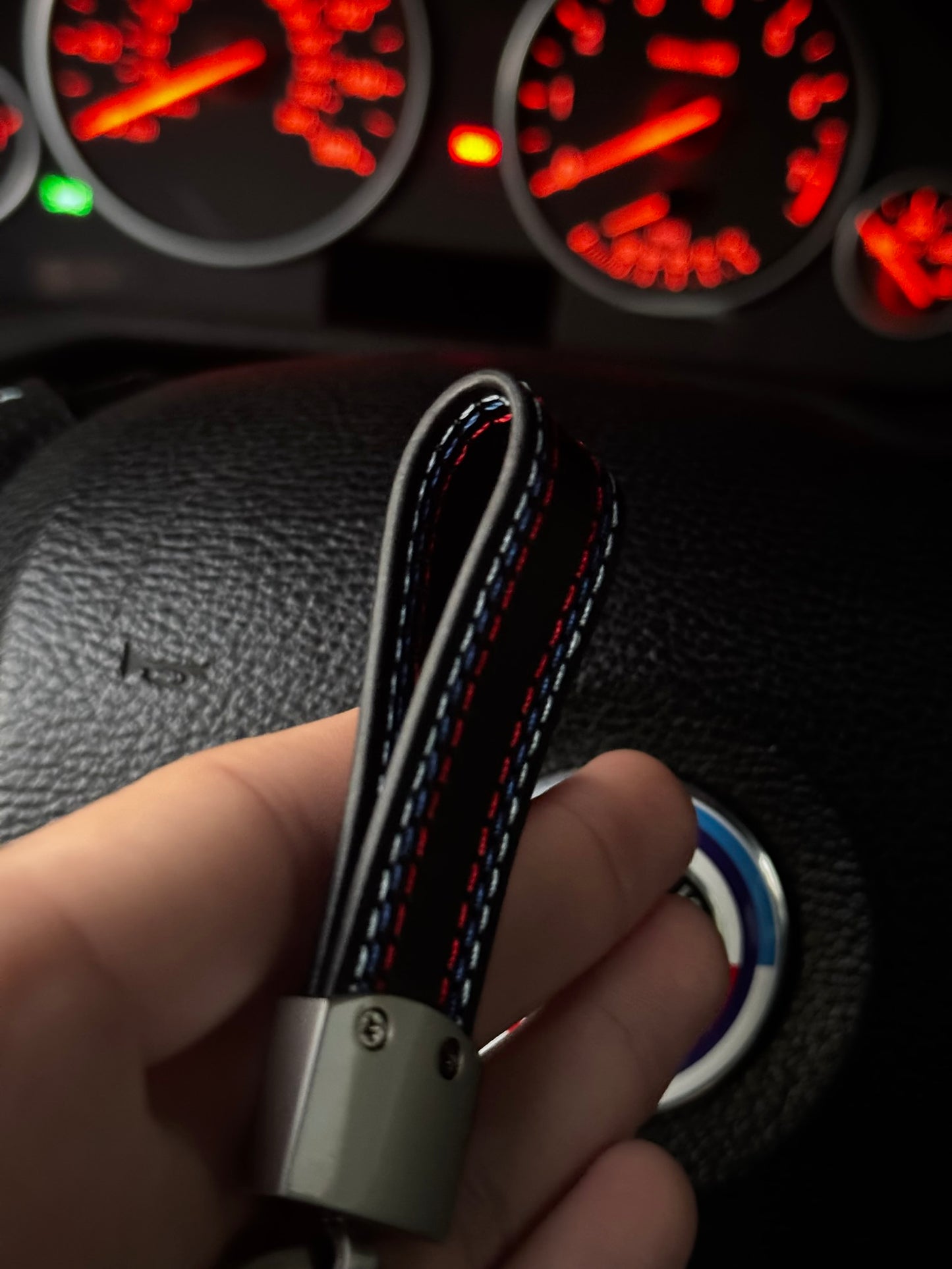 BMW M leather keychain