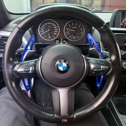 Metallic blue paddle shifters